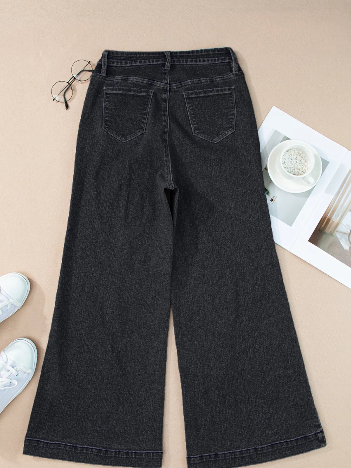 Seam Detail Flared Bottom Ankle Length Jeans 