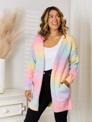 Angel Wings Full Size Gradient Open Front Cardigan 