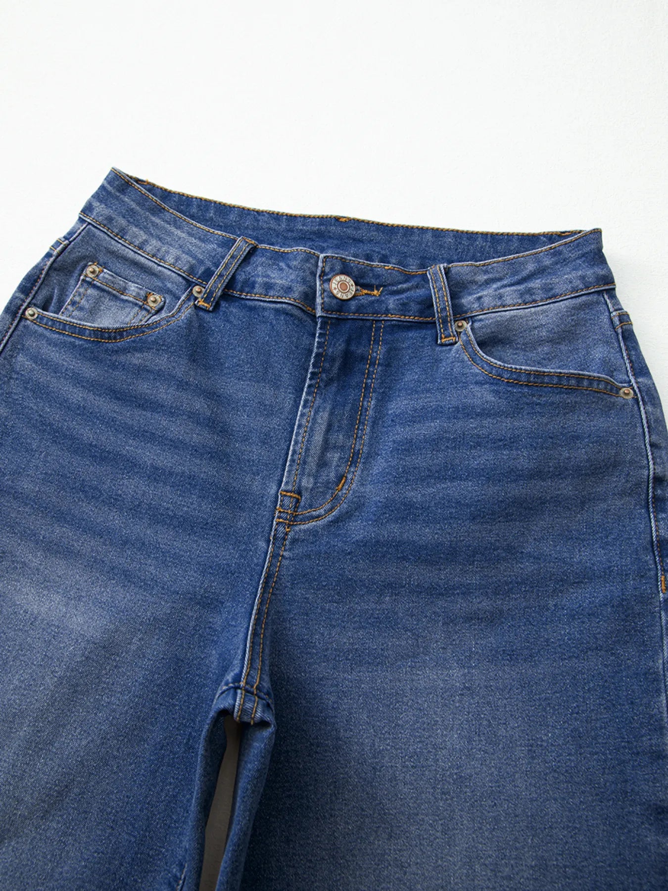 Raw Hem Unique Cuffs Straight High Rise Loose Jeans 
