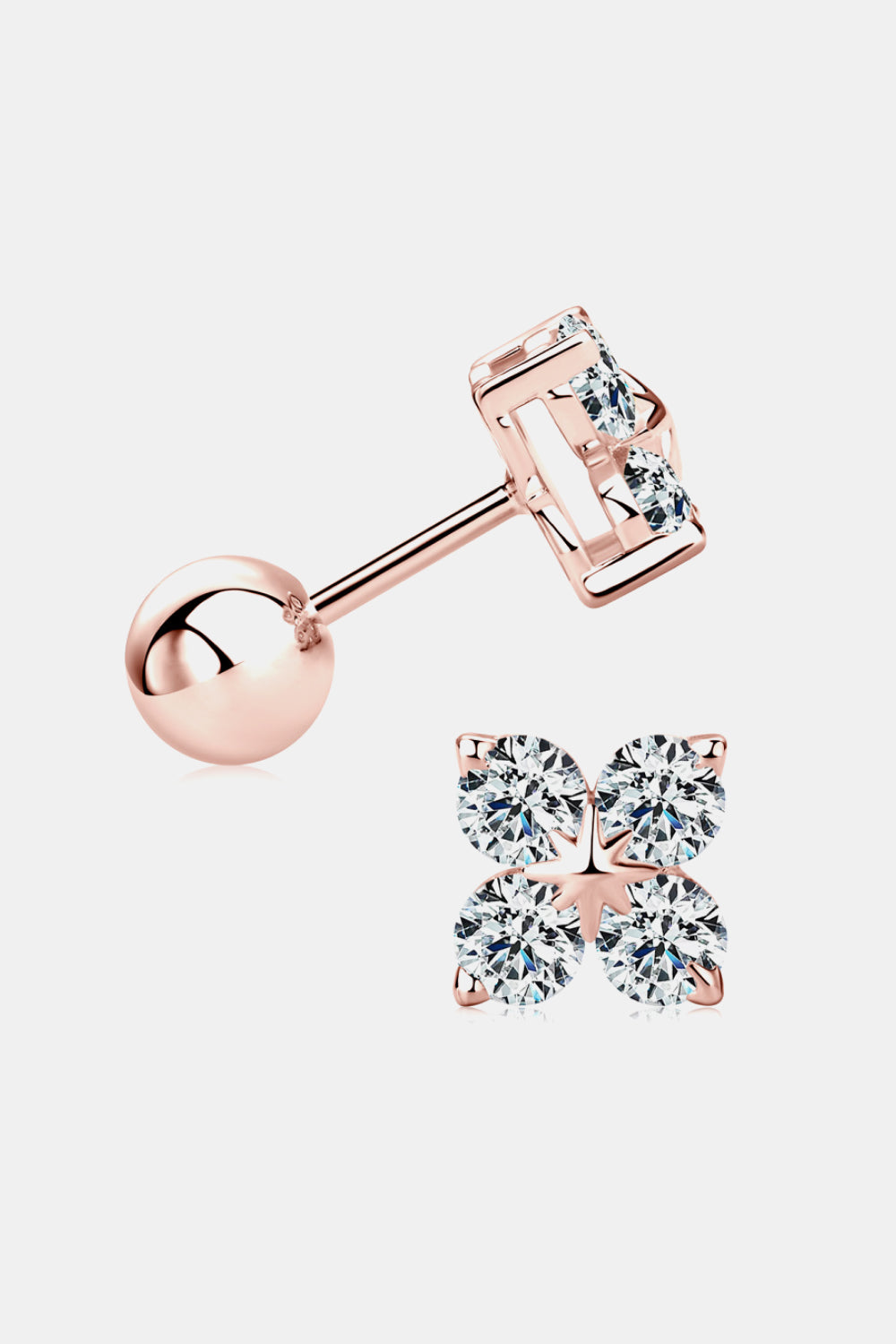 Moissanite 925 Sterling Silver Four-Leaf Clover Shape Earrings 