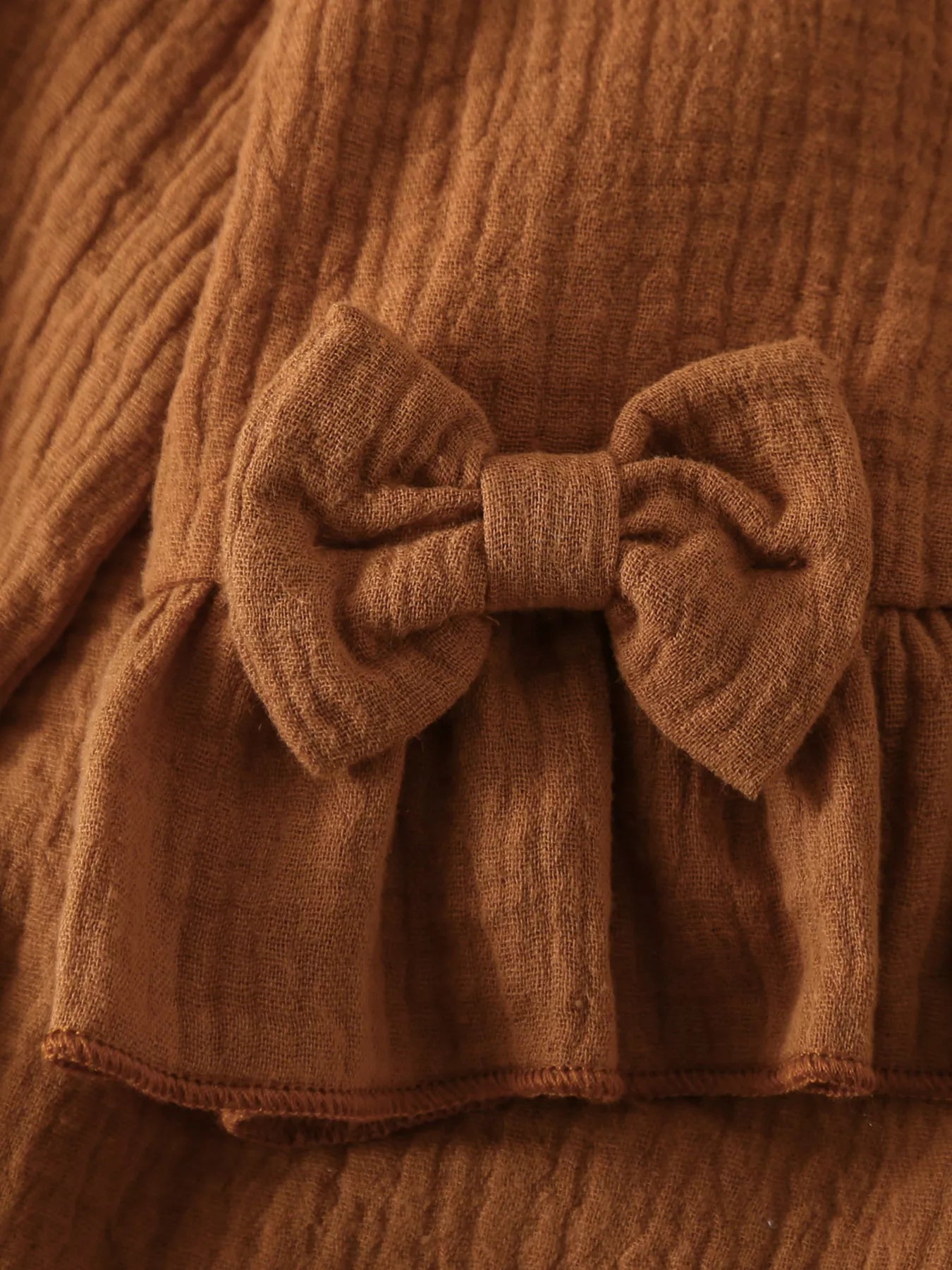 Children's Ruffle Trim Bow Decor Baby Set 