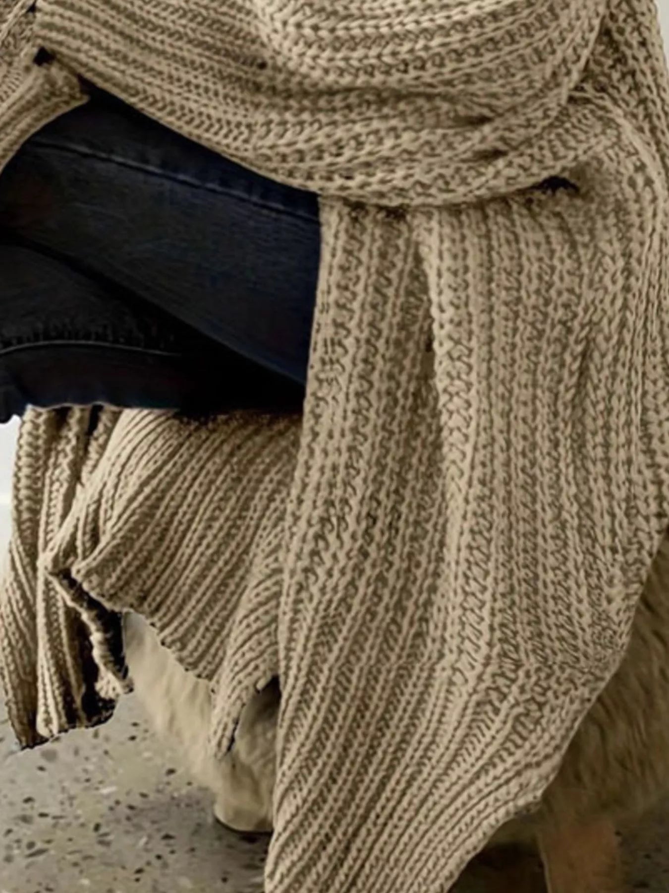 Chunky Knit Open Front Cardigan 