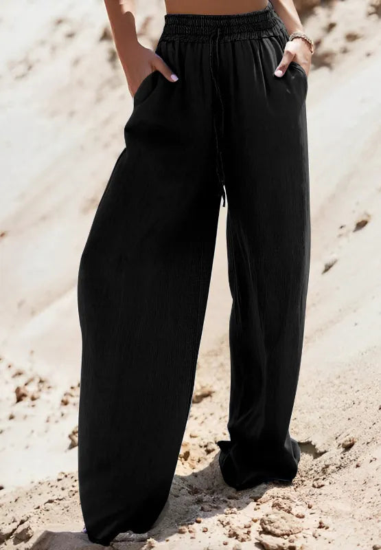 Drawstring Wide Leg Jeans 