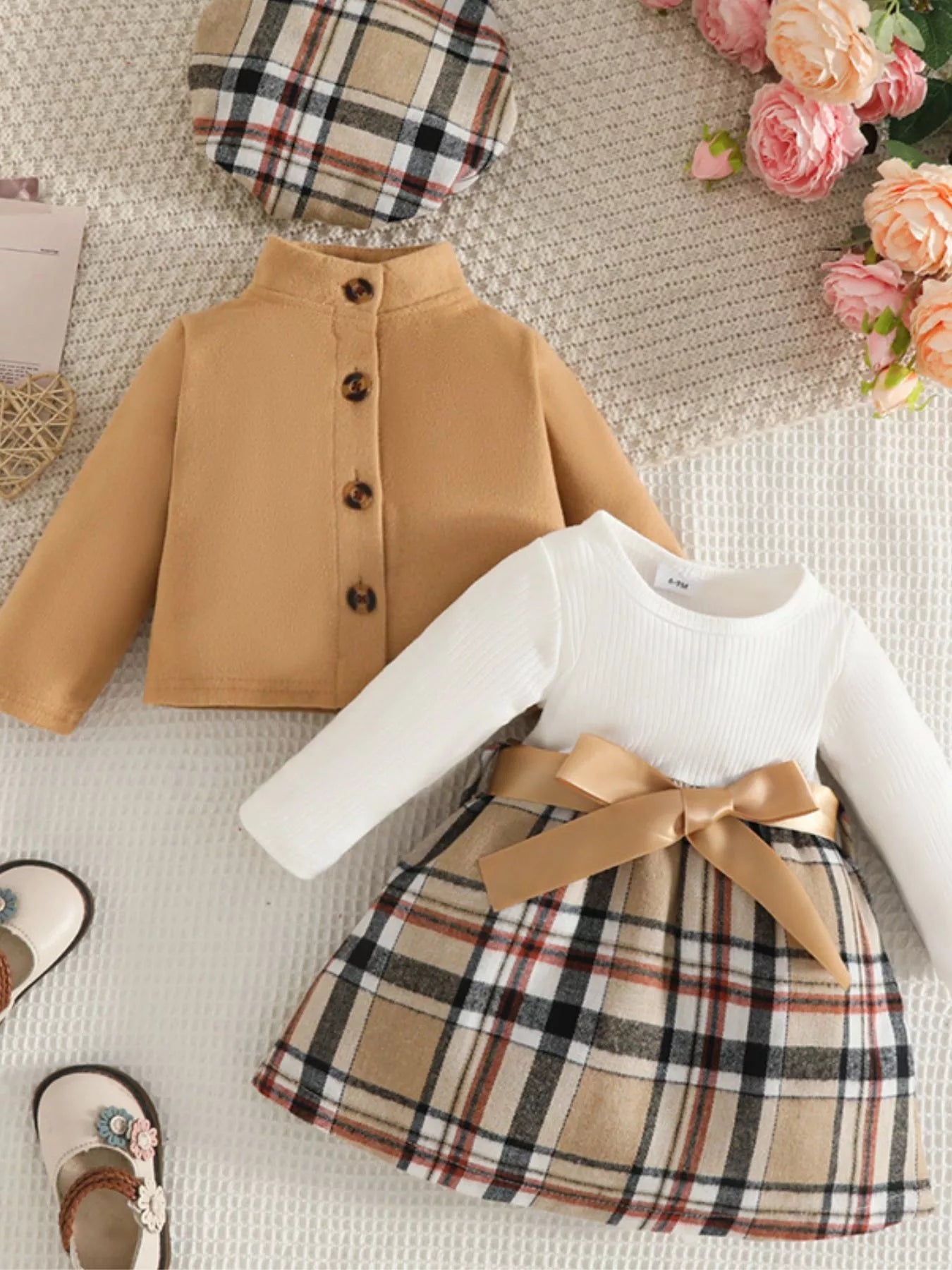 Children's Plaid 3-Piece Outfit Set 
