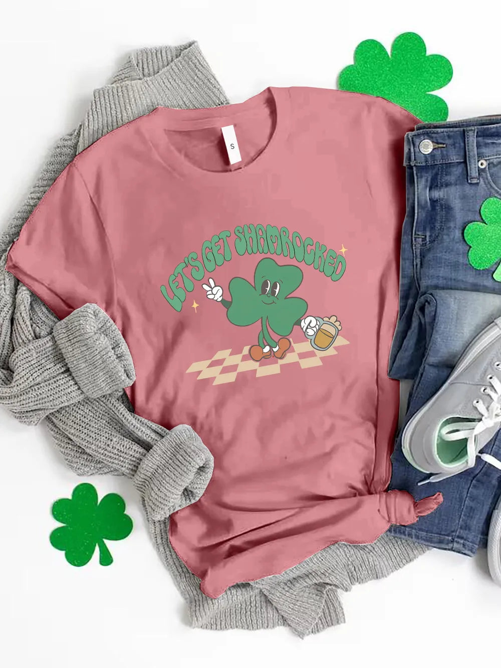 LET'S GET SHAMROCKED Round Neck T-Shirt 