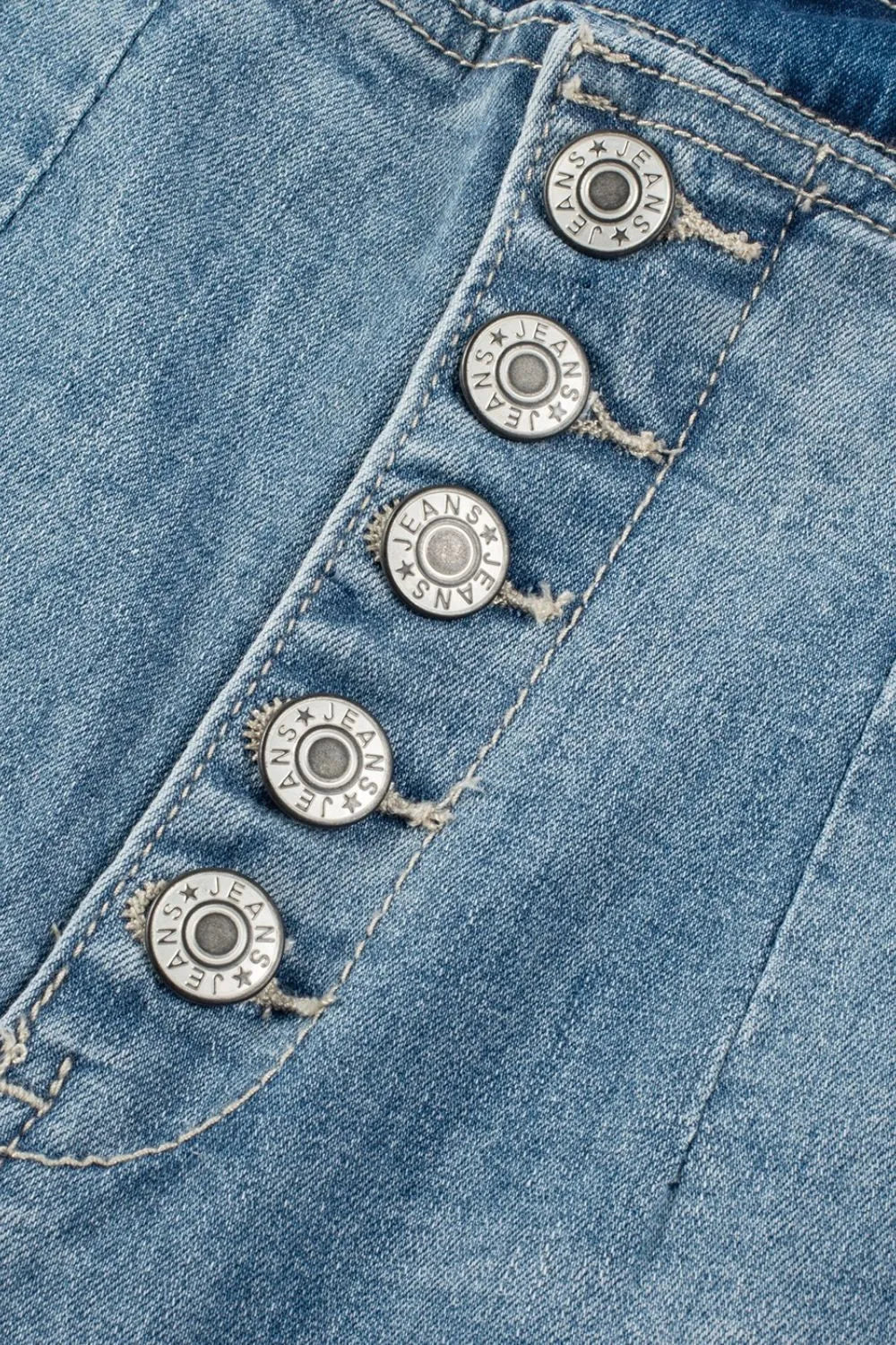 Button Fly High Waist Jeans 