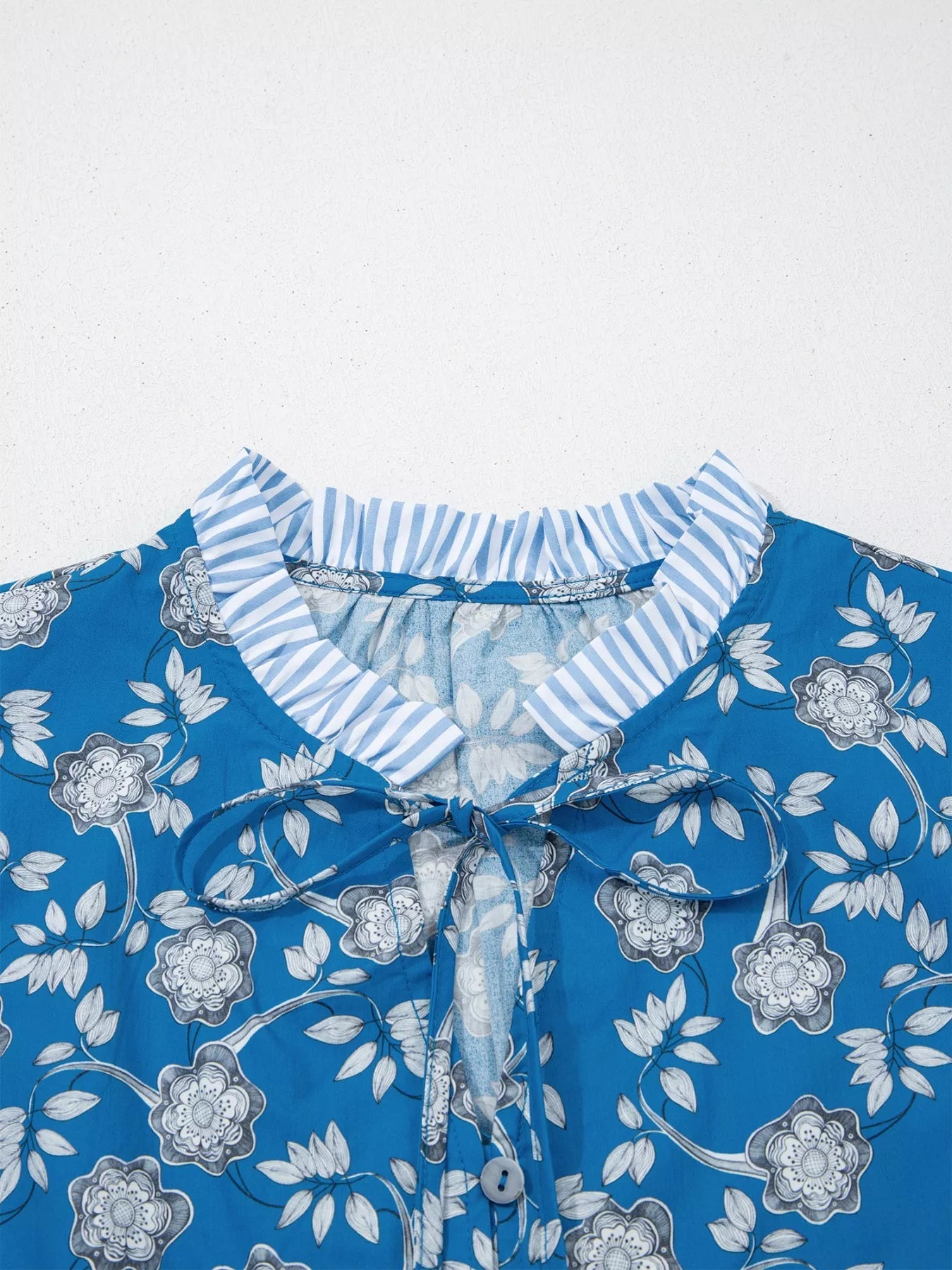Floral Print Ruffle Sleeve Blouse 