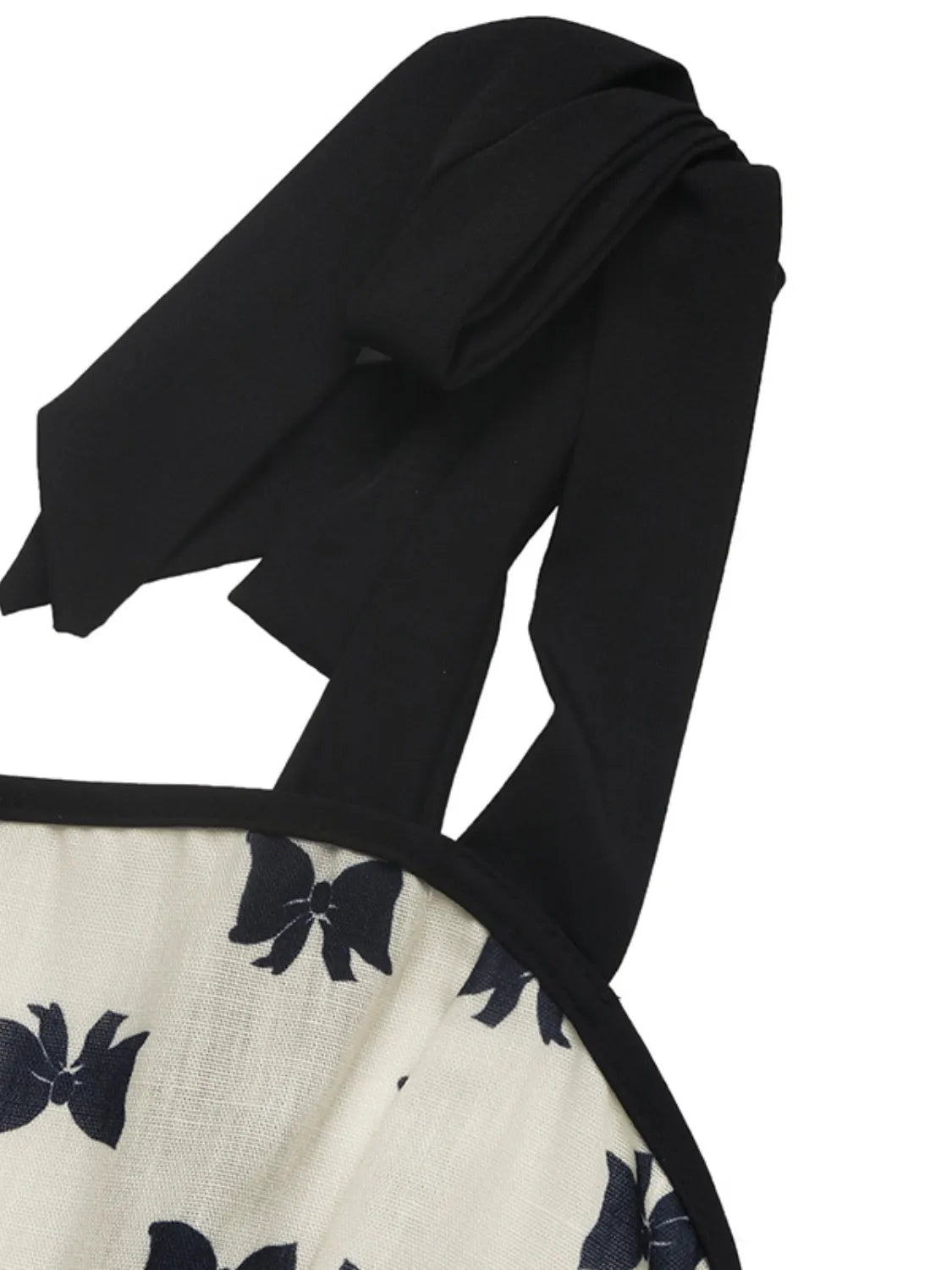 Bow Print Tie Shoulder Dress 