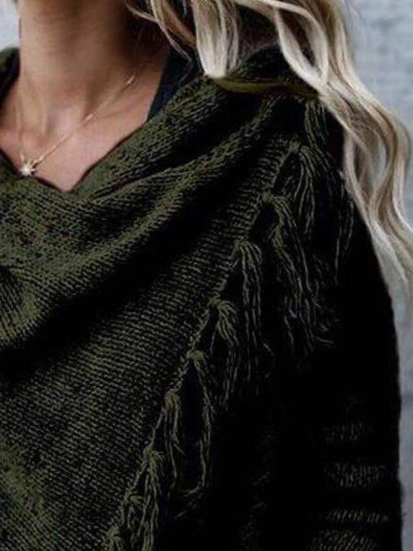 Fringe Long Sleeve Wrap Cardigan 