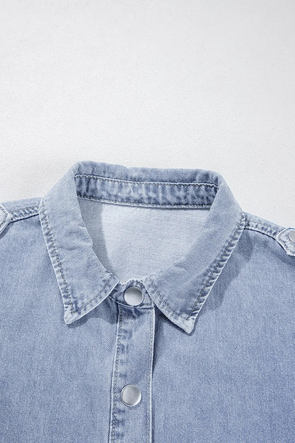 Snap Down Cap Sleeve Denim Top 