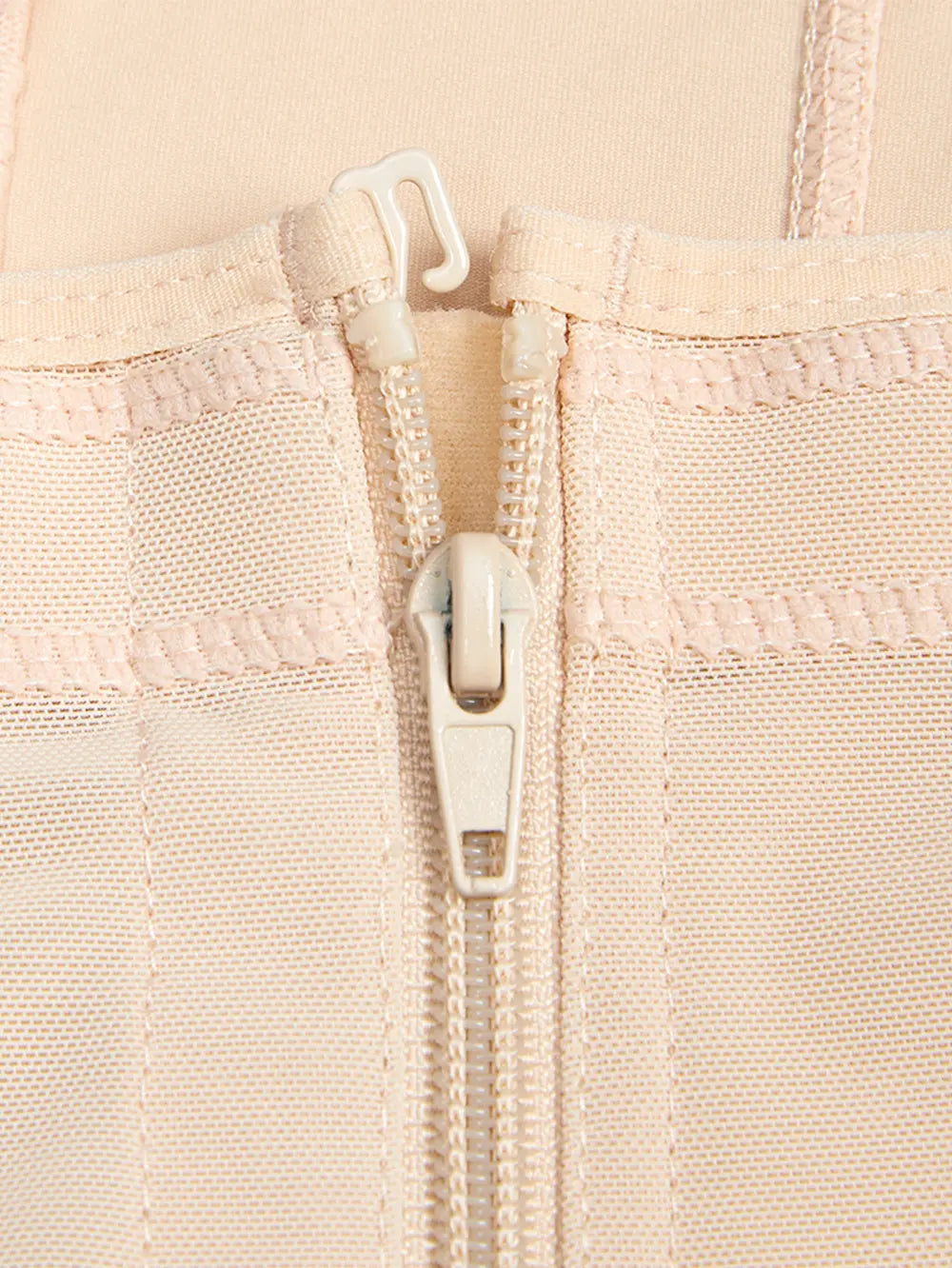 Full Size Zip Up Lace Detail Long Sleeve Shapewear 