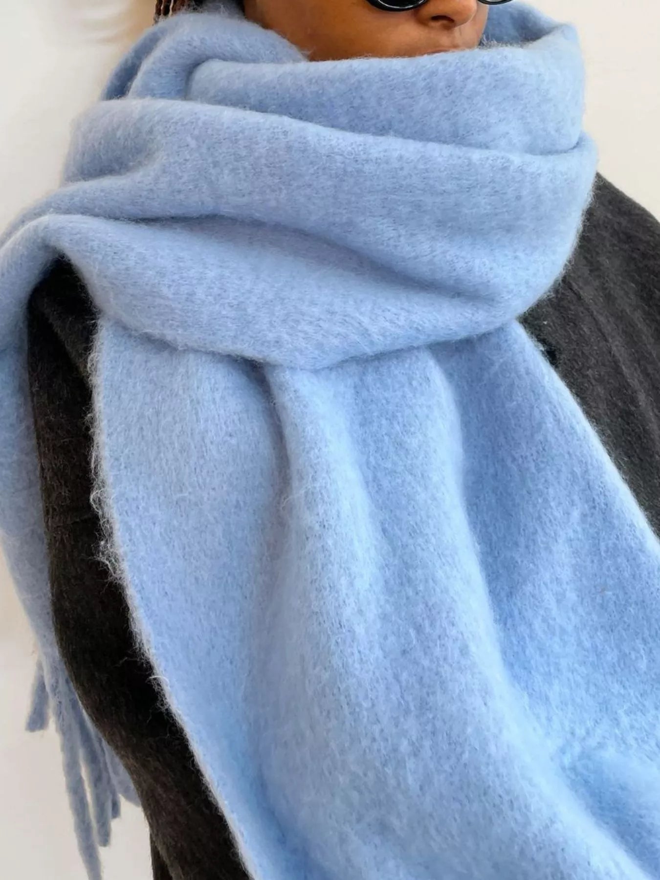 Fringe Hem Soft Winter Scarf 