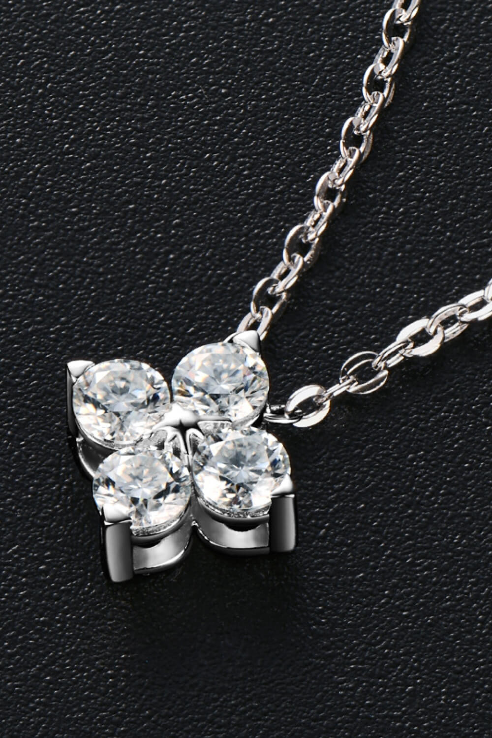 Moissanite Four Leaf Clover Pendant Necklace 