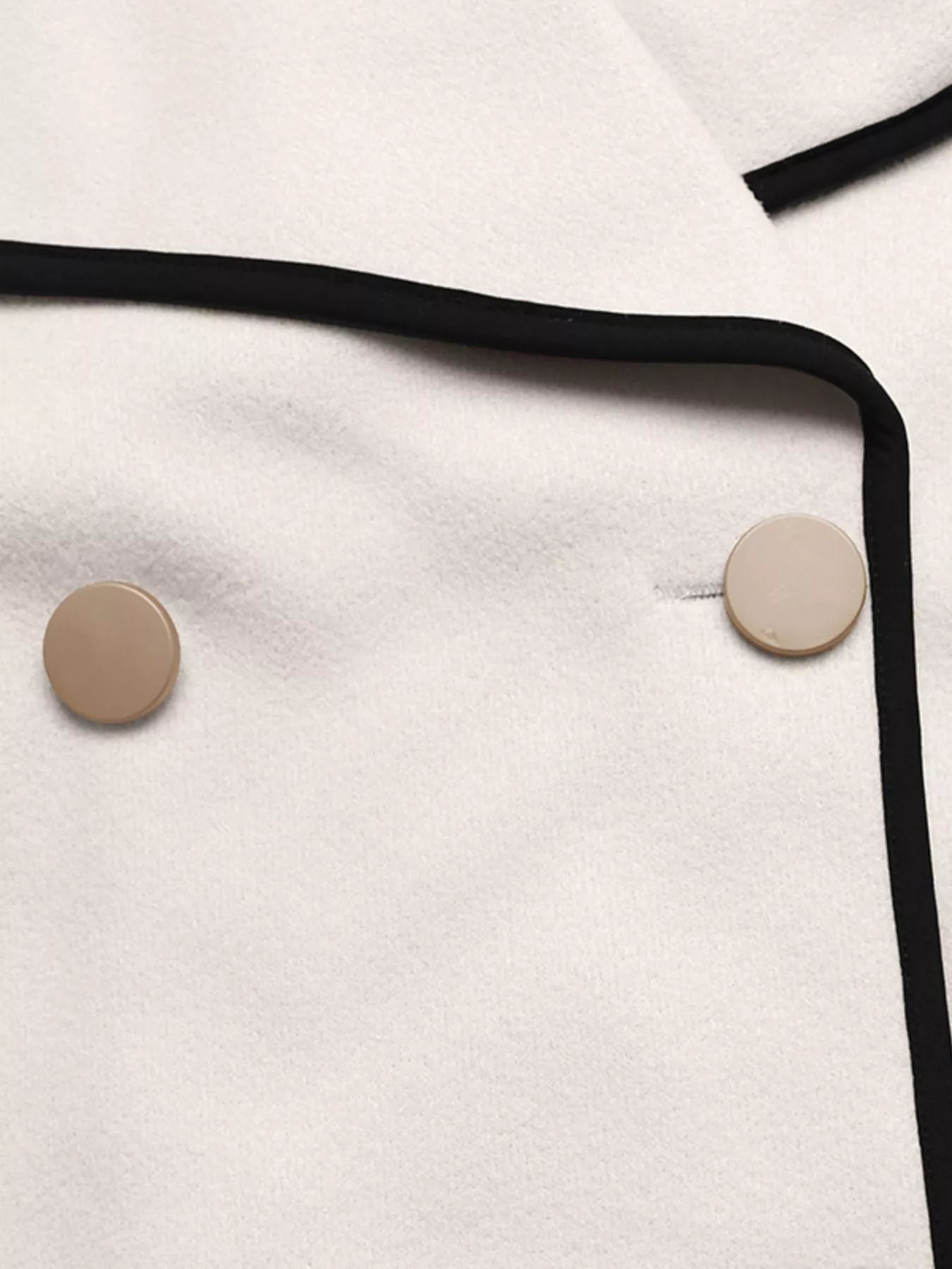 Contrast Trim Double-Breasted Jacket 