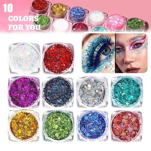 6-Color Glitter Gel Set, No-Glue Body Glitter for Festivals dylinoshop