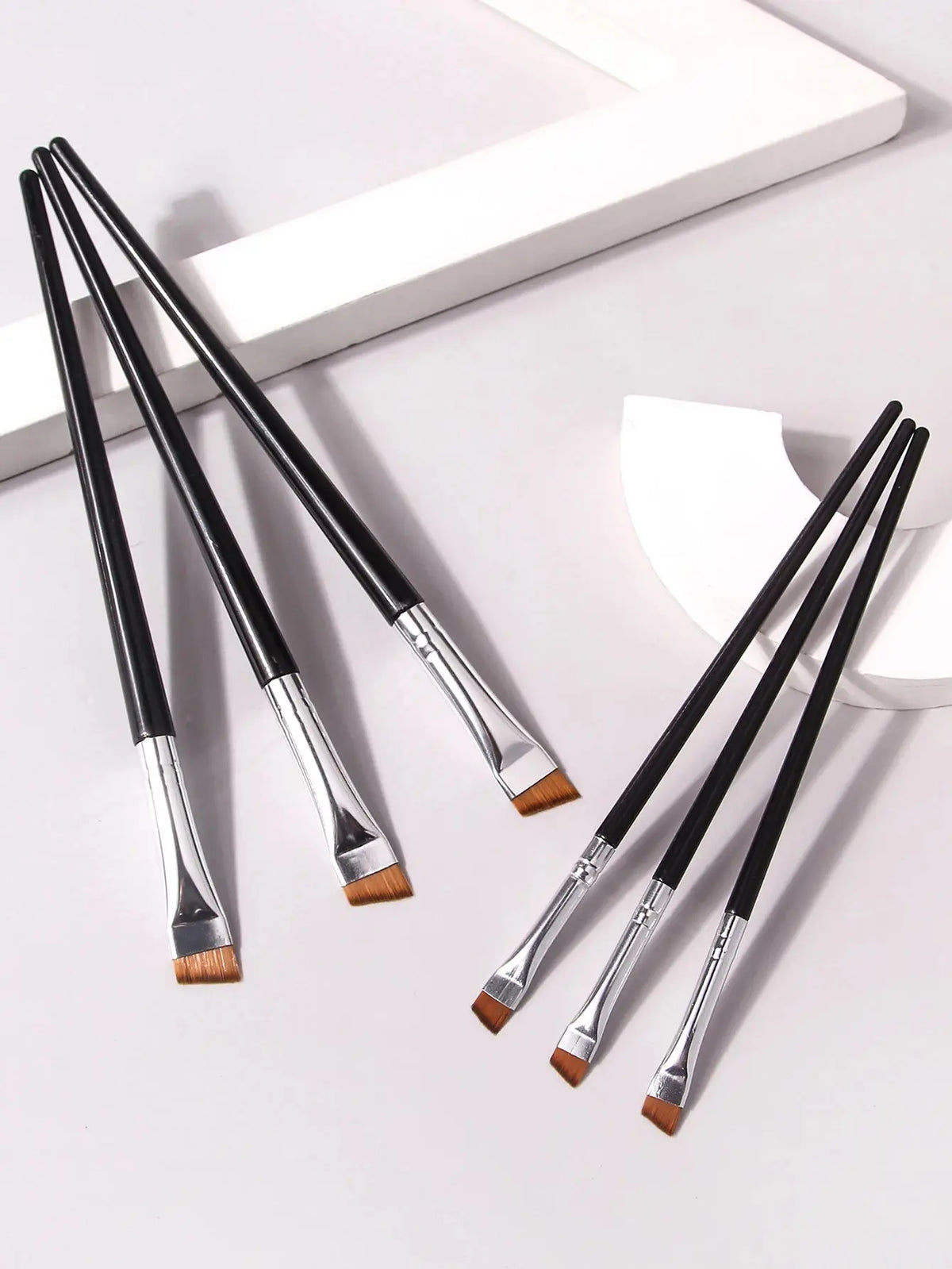 6 Pcs Popular Eye Makeup Brush High-End Ultra-Fine Thin Bevel Brush Eyeliner Brush Eyebrow Dyeing beauty makeup Tools dylinoshop