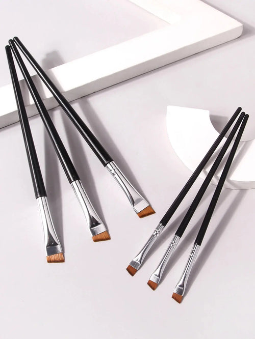 6 Pcs Popular Eye Makeup Brush High-End Ultra-Fine Thin Bevel Brush Eyeliner Brush Eyebrow Dyeing beauty makeup Tools dylinoshop