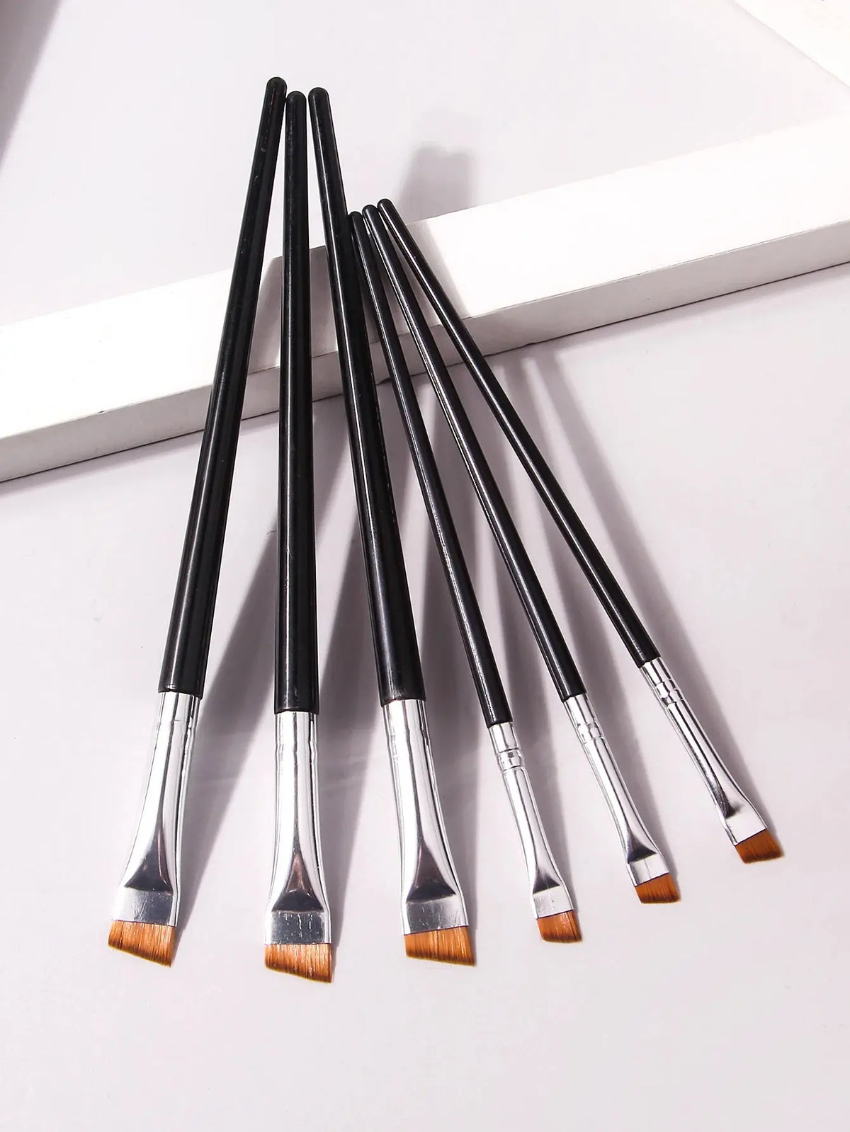 6 Pcs Popular Eye Makeup Brush High-End Ultra-Fine Thin Bevel Brush Eyeliner Brush Eyebrow Dyeing beauty makeup Tools dylinoshop