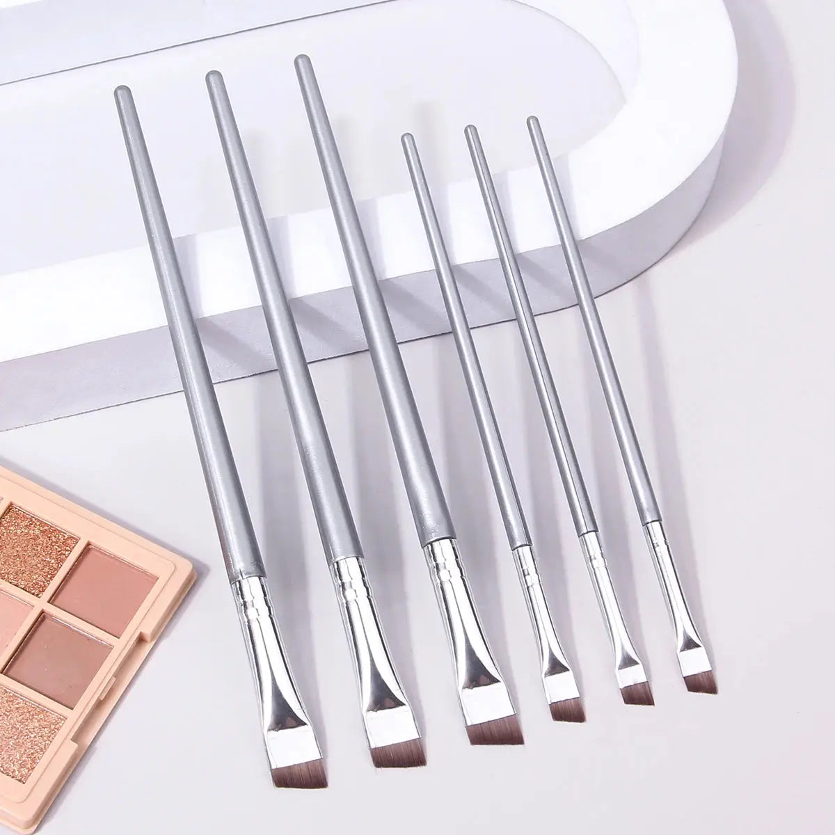 6 Pcs Popular Eye Makeup Brush High-End Ultra-Fine Thin Bevel Brush Eyeliner Brush Eyebrow Dyeing beauty makeup Tools dylinoshop