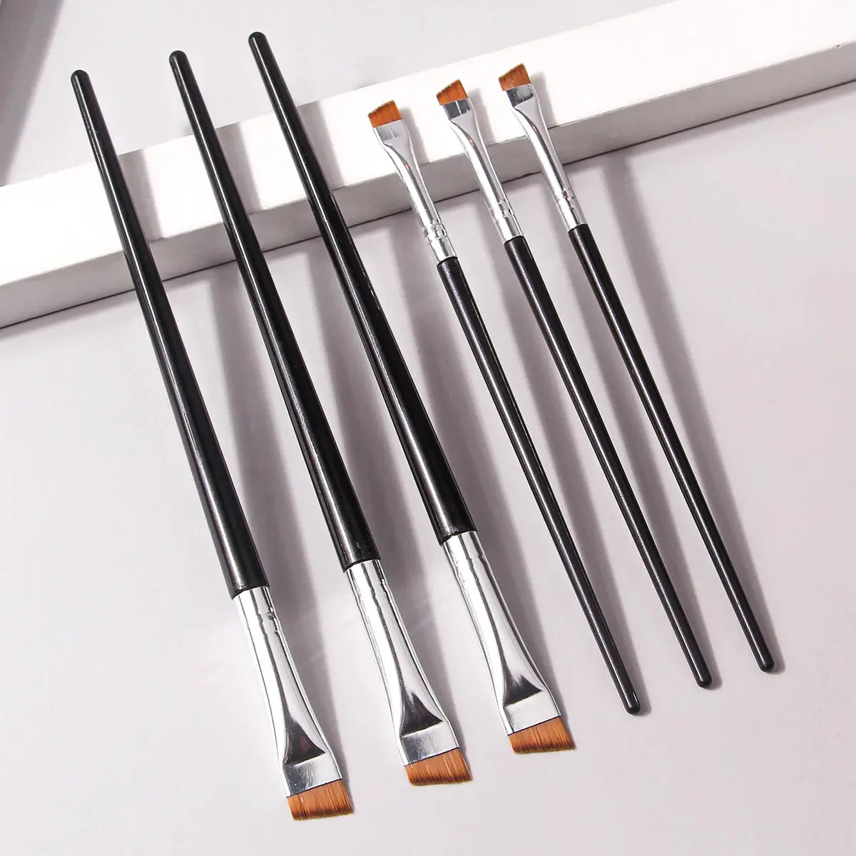 6 Pcs Popular Eye Makeup Brush High-End Ultra-Fine Thin Bevel Brush Eyeliner Brush Eyebrow Dyeing beauty makeup Tools dylinoshop