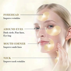 60 Pieces of Gold Hyaluronic Acid Repair Eye Mask Moisturizing and Firming Eye Patches Korean Skincare Crystal Eye Mask
