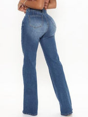 Raw Hem High Waist Jeans 
