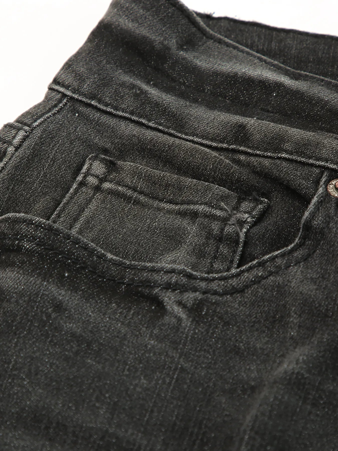 High Waist Distressed Straight Leg Jeans 
