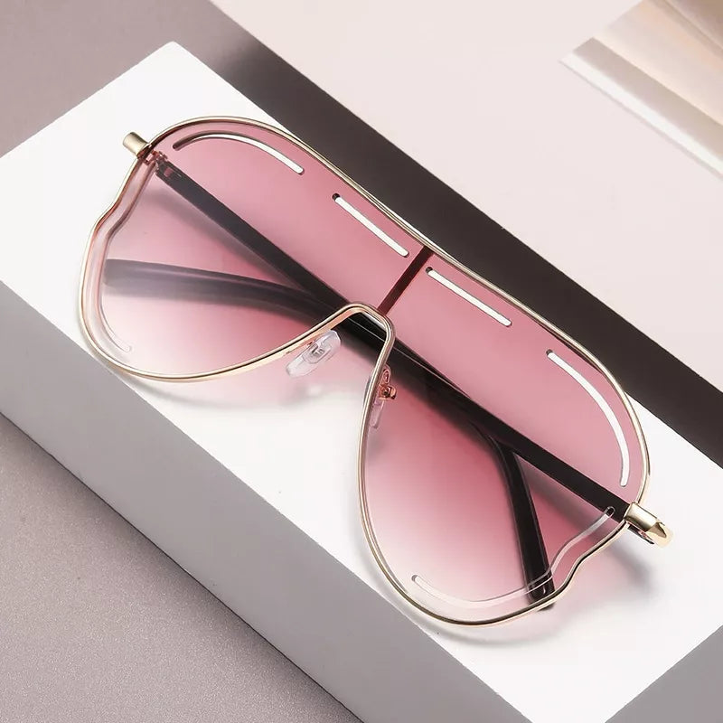 Oversized Aviator Gradient Sunglasses 