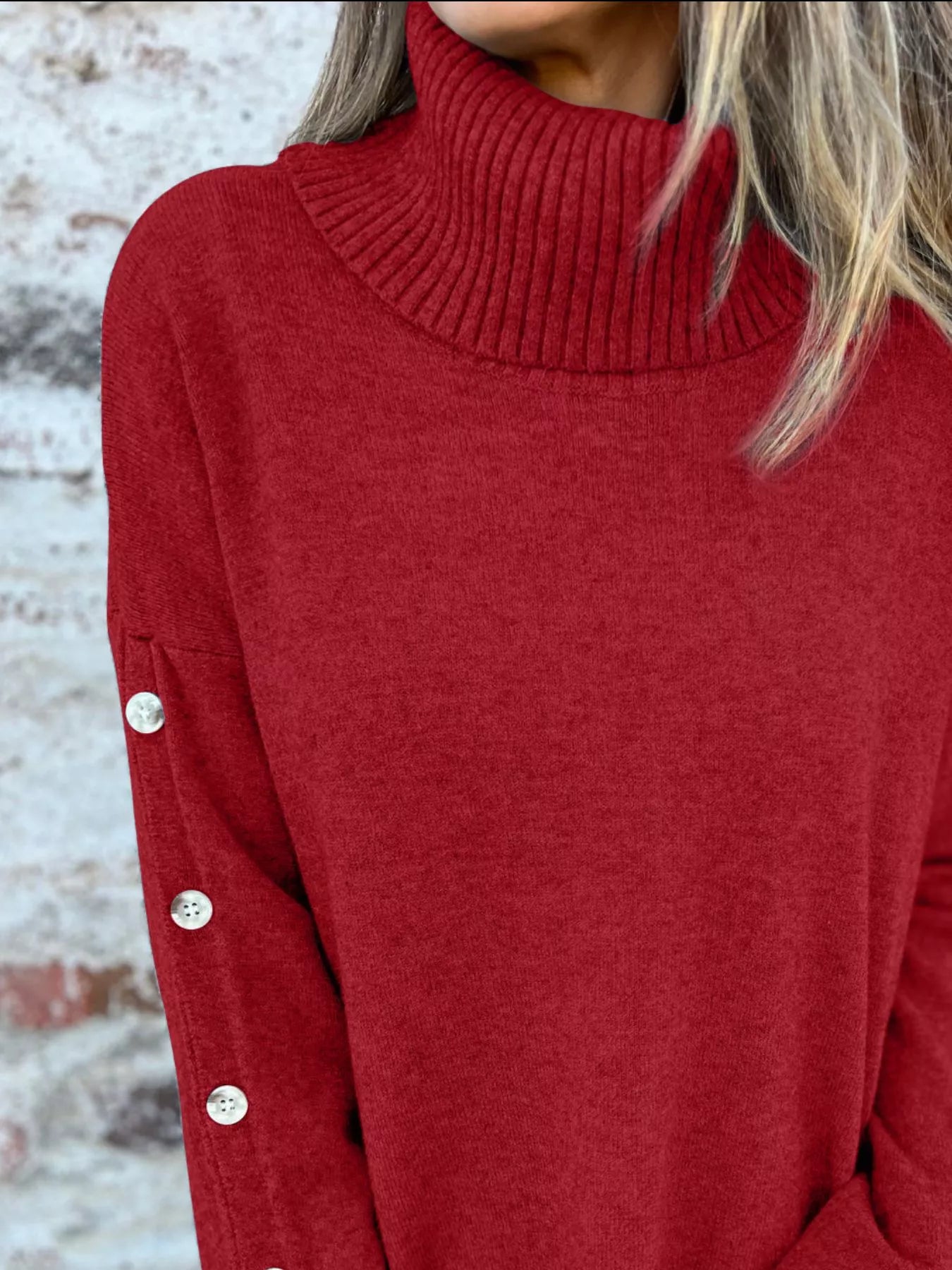 Full Size Turtleneck Long Sleeve Sweater Plus Size 
