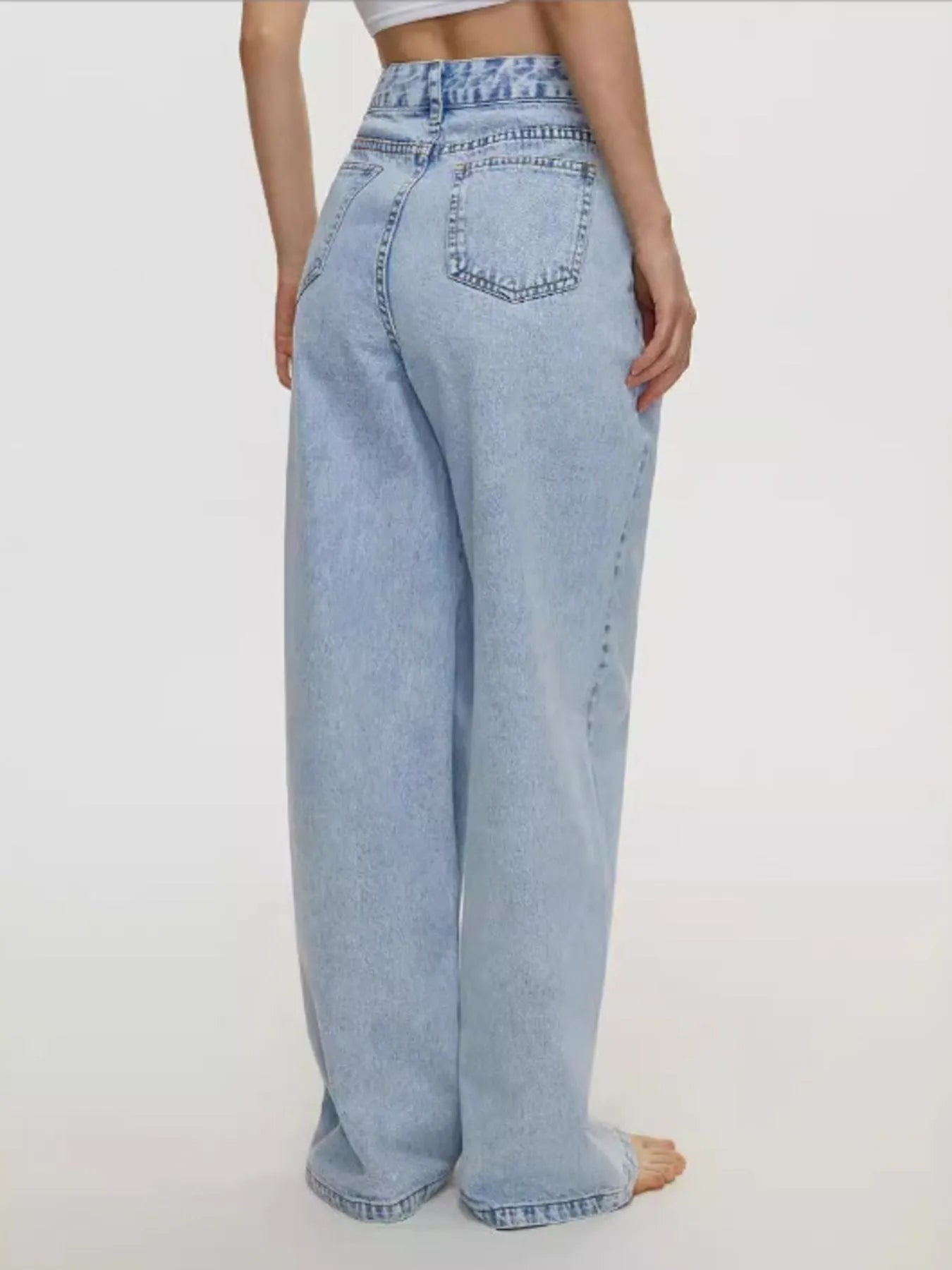 High-Waisted Wide Leg Jeans 