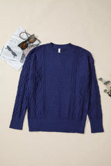 Classic Texture Knit Long Sleeve Sweater 