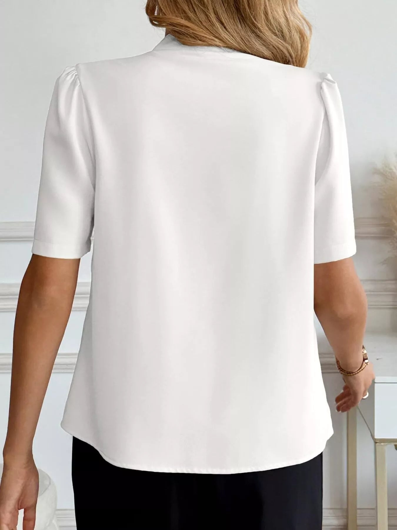 V-Neck Button-Down Shirt 