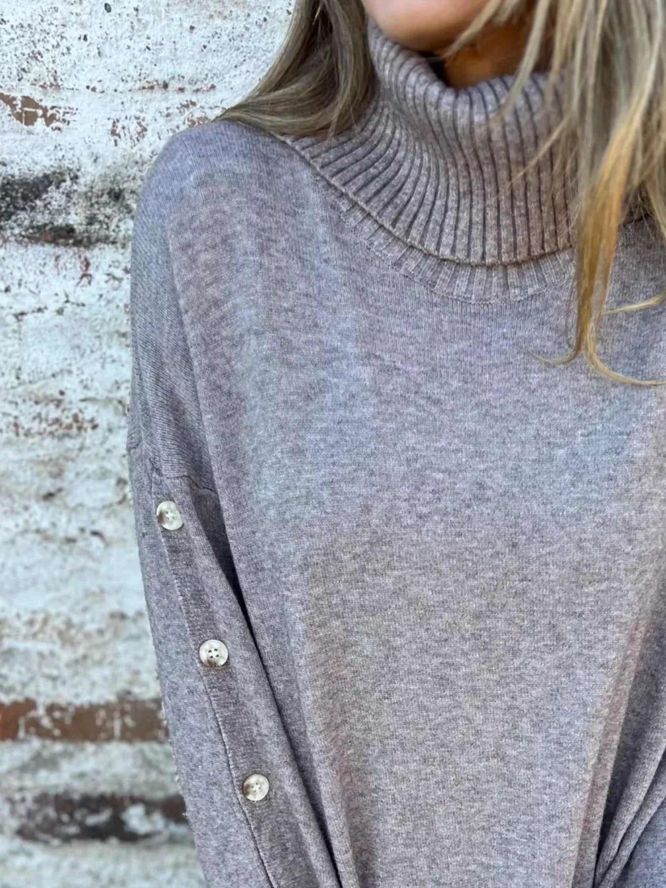 Full Size Turtleneck Long Sleeve Sweater Plus Size 