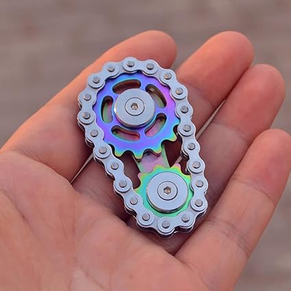 Chain & Toothed Flywheel Fidget Spinner – Stress Relief Toy (+Free Gift Included) 