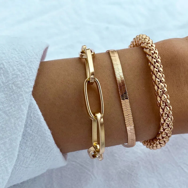 ChicLayers™ Snake Bone Bracelet Set – Retro Elegance for Modern Women 2 sets 