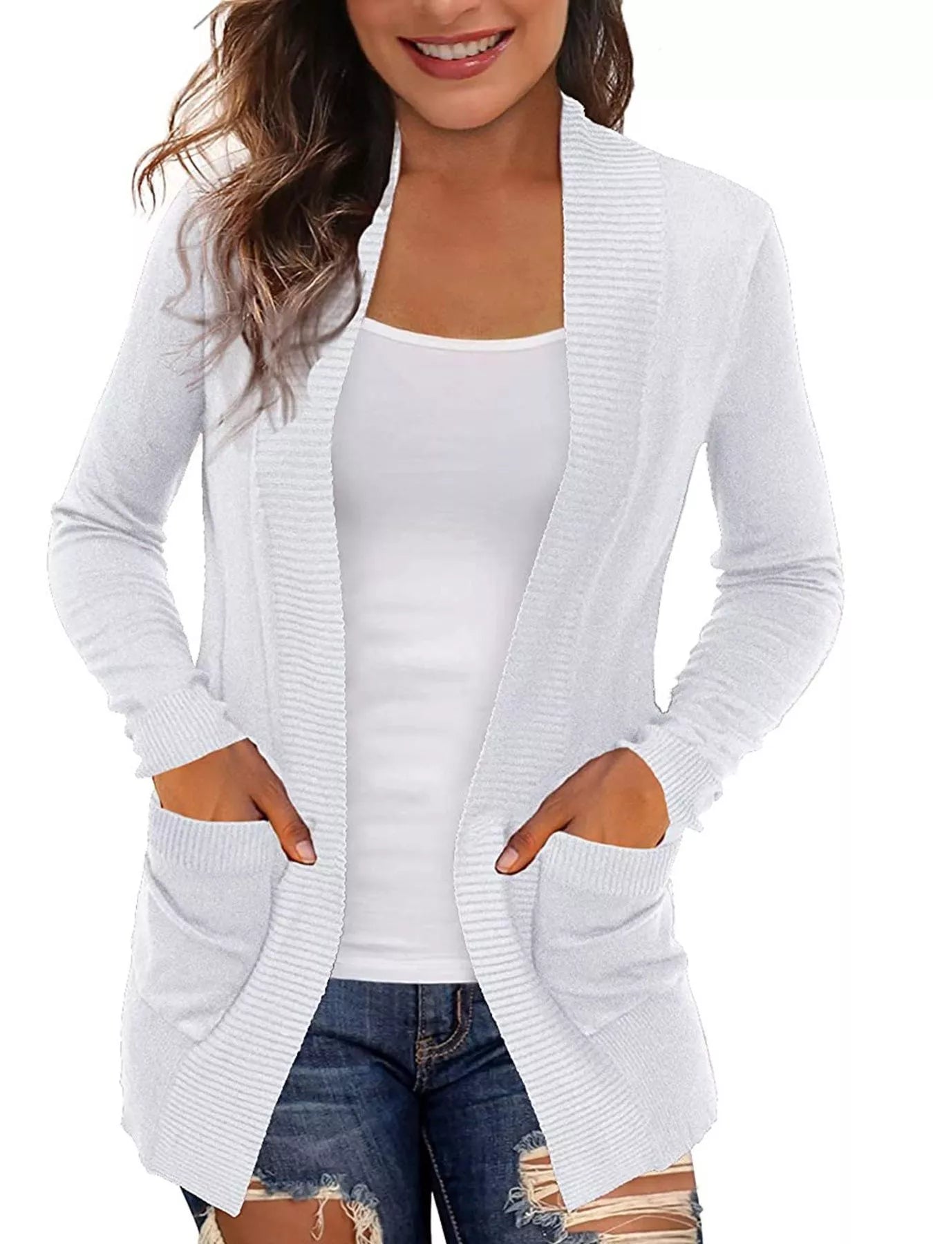 Open Front Knit Cardigan 