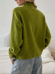 Mock Neck Dropped Shoulder Sweater 