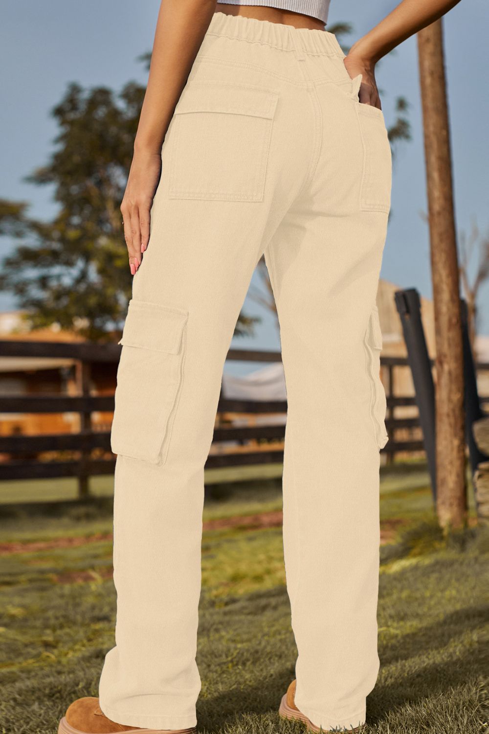 Loose Fit Long Jeans with Pockets 