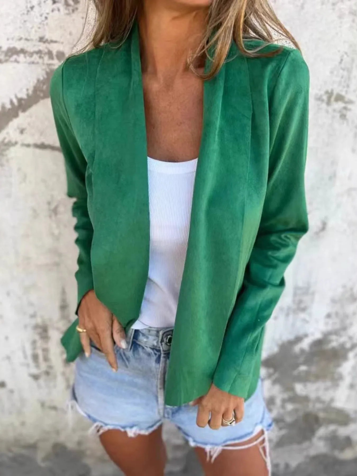 Full Size Open Front Casual Cardigan Plus Size 