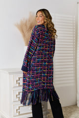 Angel Wings Fringe Hem Open Front Cardigan 
