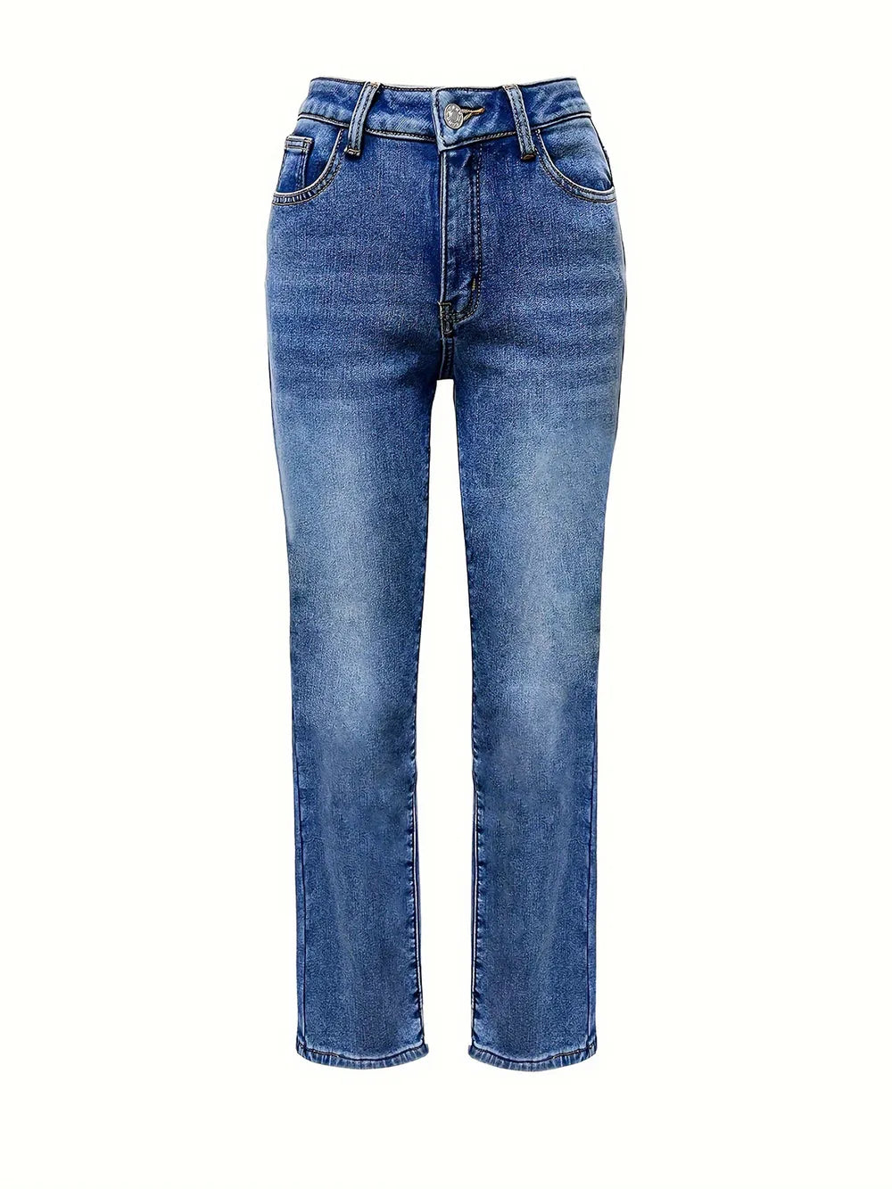 Straight Leg Jeans with Pockets 