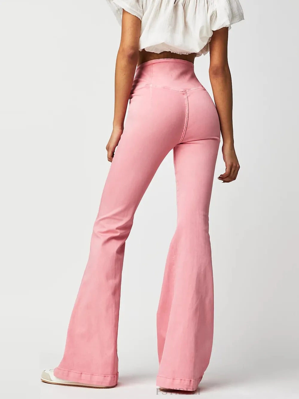 Asymmetric Waist Flare Jeans 