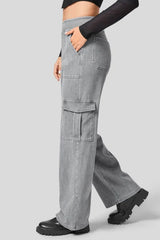 High Waist Straight Leg Cargo Jeans 