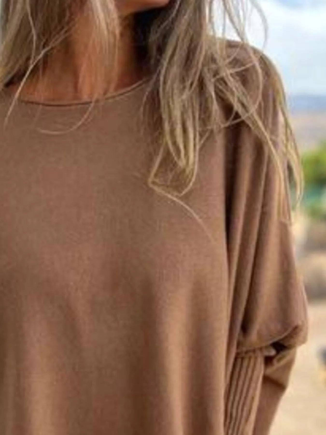 Full Size Round Neck Long Sleeve Knit Top with Lace Trim Plus Size 