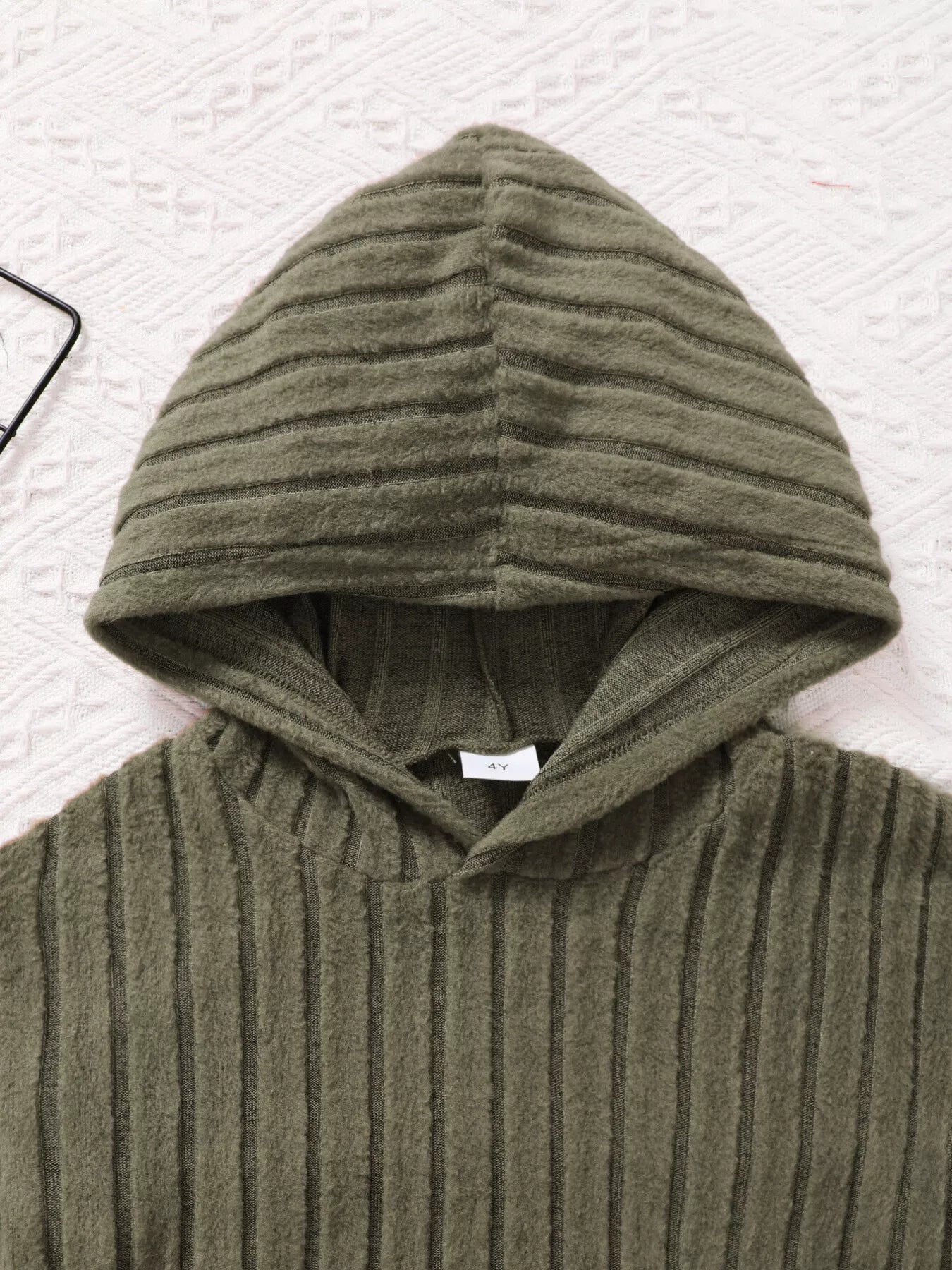 Children's Ribbed Long Sleeve Hoodie and Pants Set 