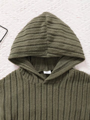 Children's Ribbed Long Sleeve Hoodie and Pants Set 
