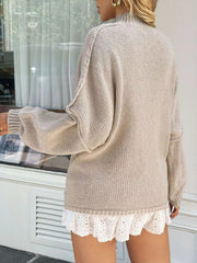 Mock Neck Drop Shoulder Sweater 