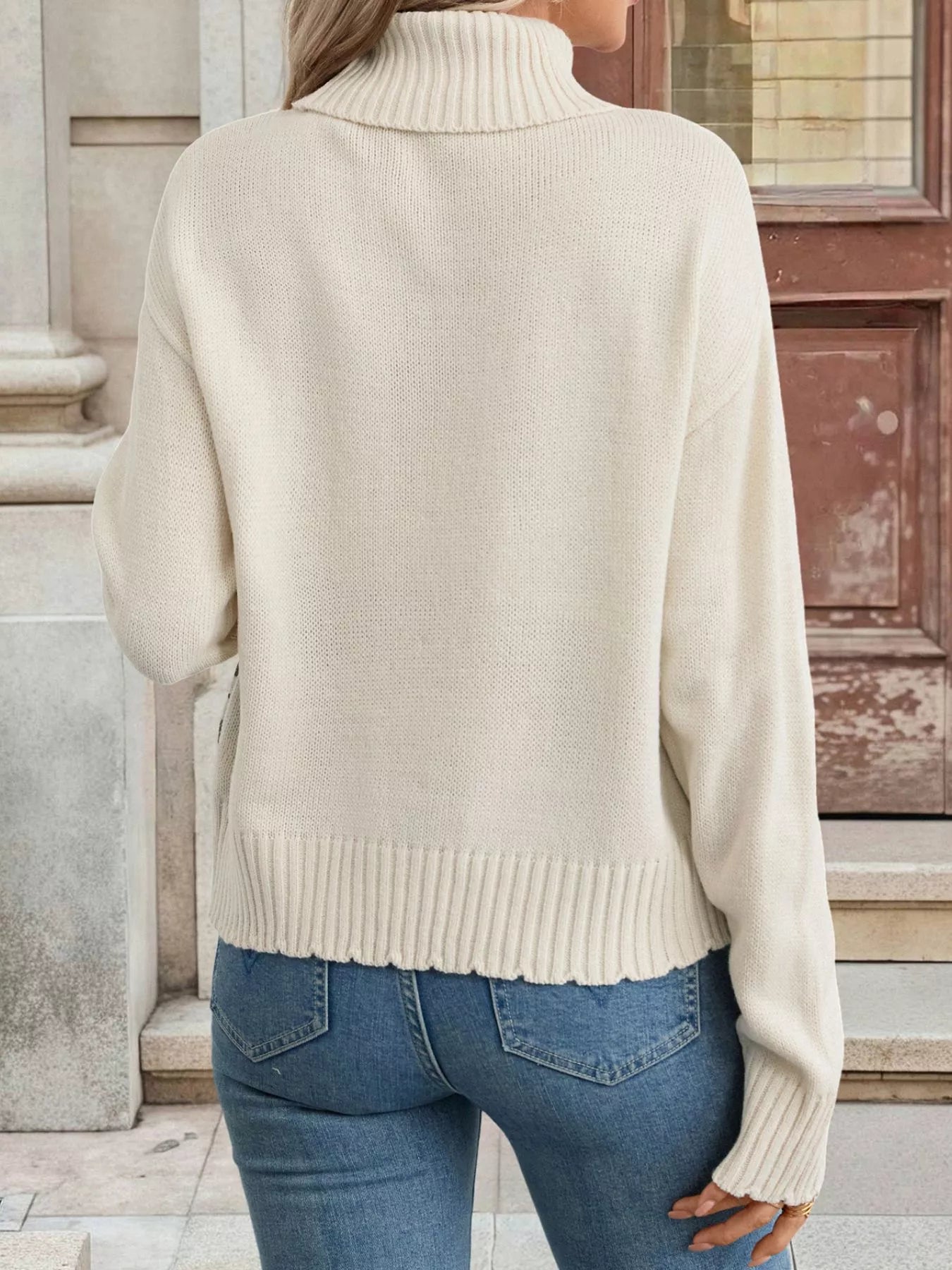 Cable Knit Turtleneck Sweater 