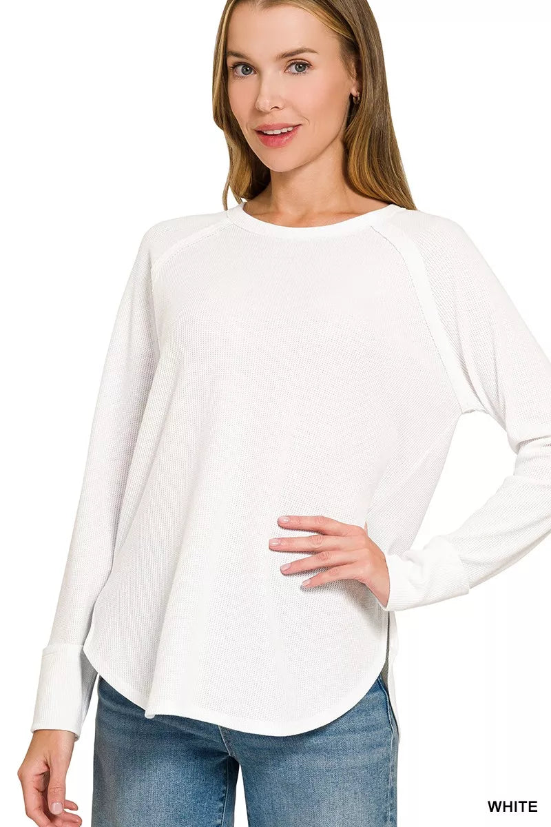 Zenana Baby Waffle Long Sleeve Top 