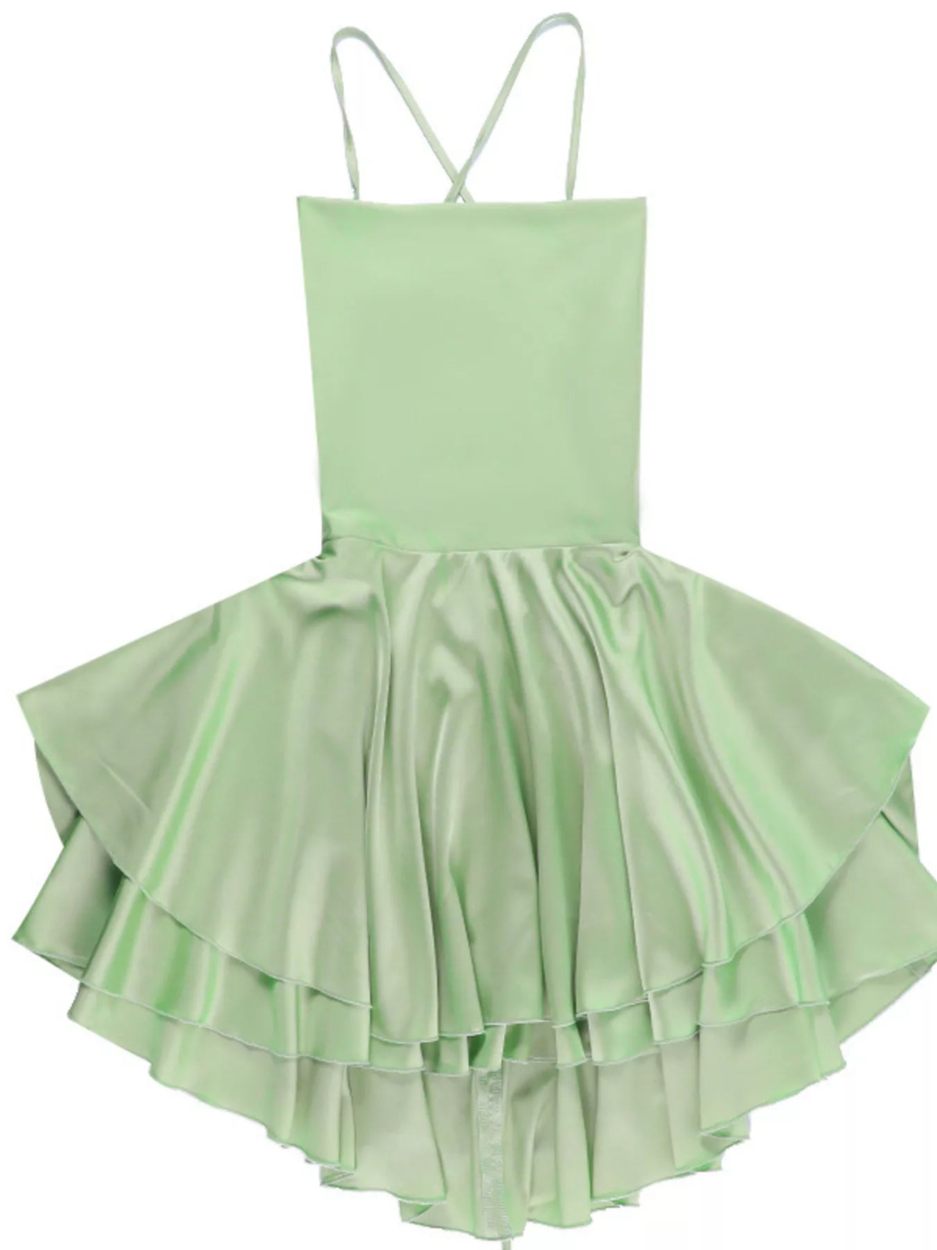 Backless Layered Ruffled Cami Dress 
